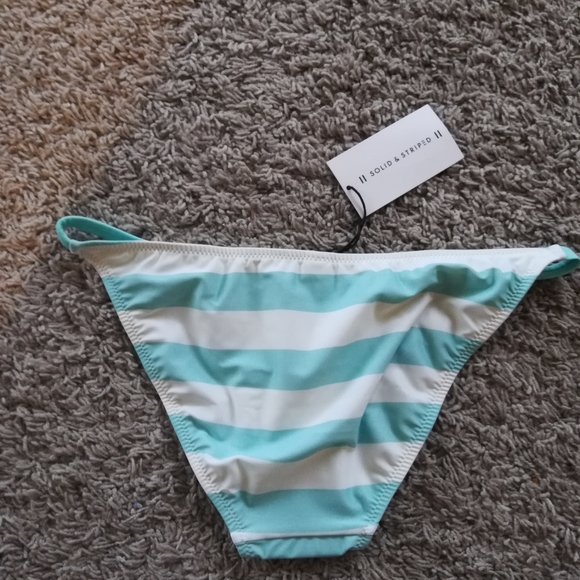 BNWT Solid + Striped Morgan Bikini Bottoms Aqua - Picture 6 of 7
